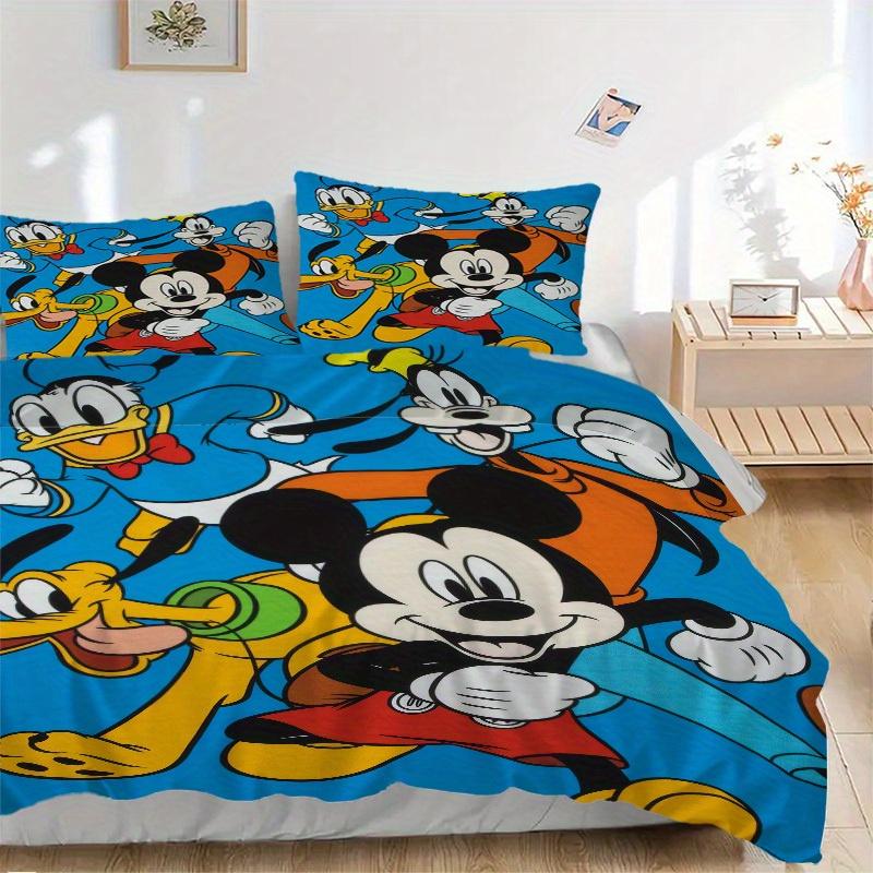 3pcs Set Mickey Mouse, Donald Duck, Goofy Bedding Set with Duvet Cover+Pillowcases, All-Season Polyester, Zipper Closure75