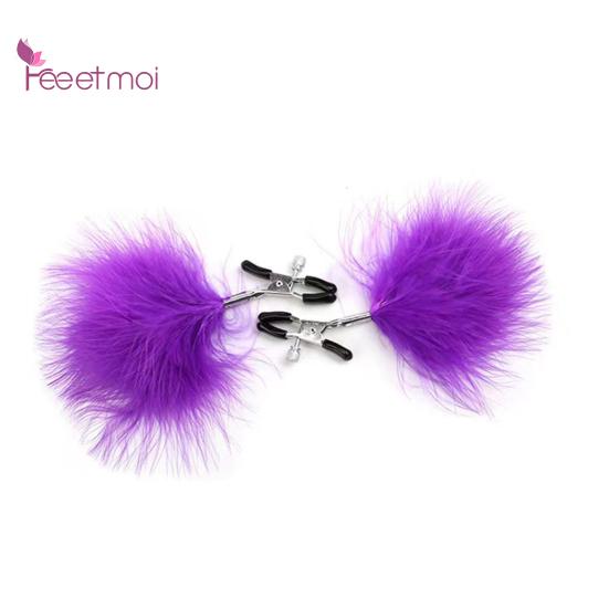 1 Paar mit Sexspielzeug für Erwachsene, exquisites Flirt-Metall-Titten-Clip-Spielzeug, Feder