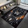 Crystal Dream Catcher Mysterious Black Wolf Pattern Printed Carpet for Bedroom Living Room Home Decorative Carpet Anti-Slip Mat Bedside Carp