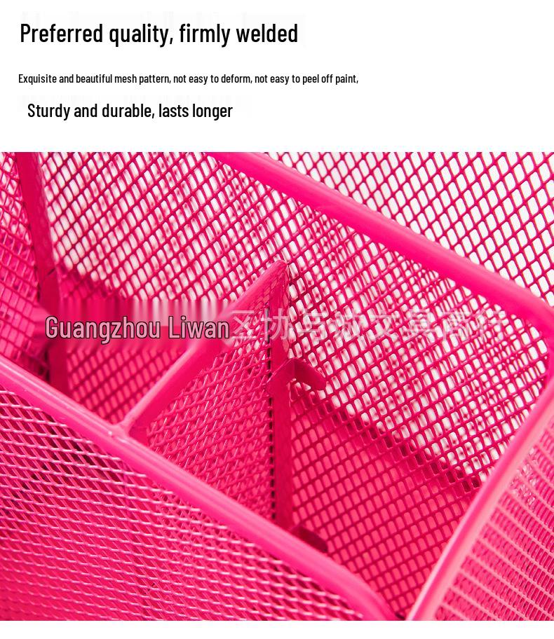 Porte-stylo 7 compartiments en treillis de fer:  Porte-stylo en métal créatif et boîte de rangement tendance