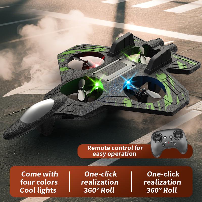 Remote Control Stunt Fighter Foam Airplane Drone for Kids