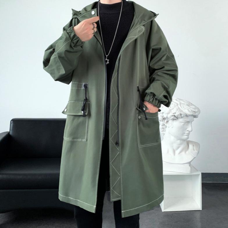 Winter Coat Men Hooded Thick  Trench Coat Men fashion Windbreakers Casual Jackets Hip Hop Streetwear Coat XS-3XL