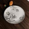 French Vintage Dining Plate Black Tulip Plate Household Ritual Set Western Food Dessert Cake Plate Afternoon Tea Cake Plate