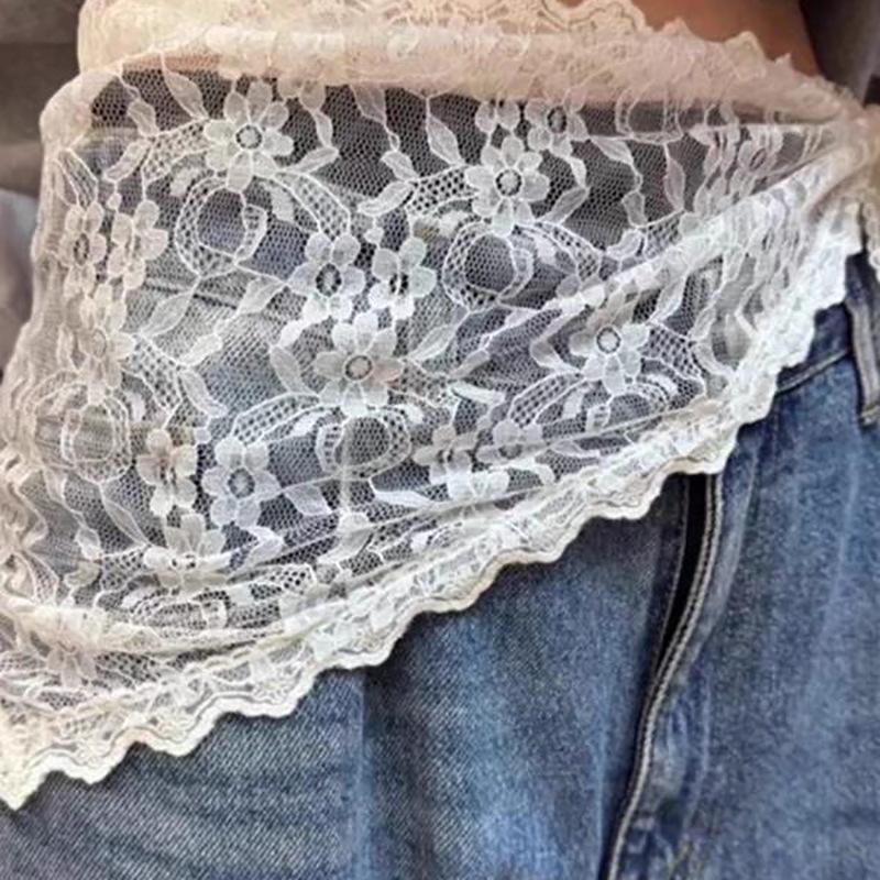 Soft Lace Fart Curtain Skirt, Small Apron, Lace Skirt, Waist Chain, Necklace Ins Japanese Fashion Stacked Jewelry