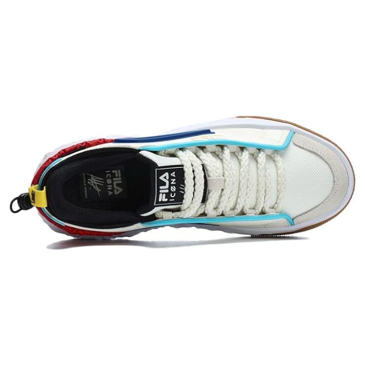 Fila Viva Fabric Non-Slip Low-Top Skate Shoes Men Sneakers White Red F12M323201FVR