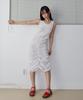 Ronron Sleeveless Shirring Dress White