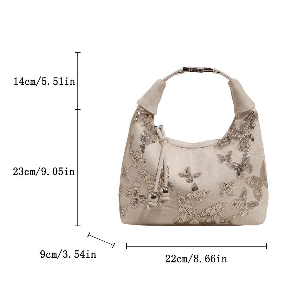 Butterfly Hanfu Embroidery Handbag Sequin Shoulder Bag Portable Cheongsam Bag Women