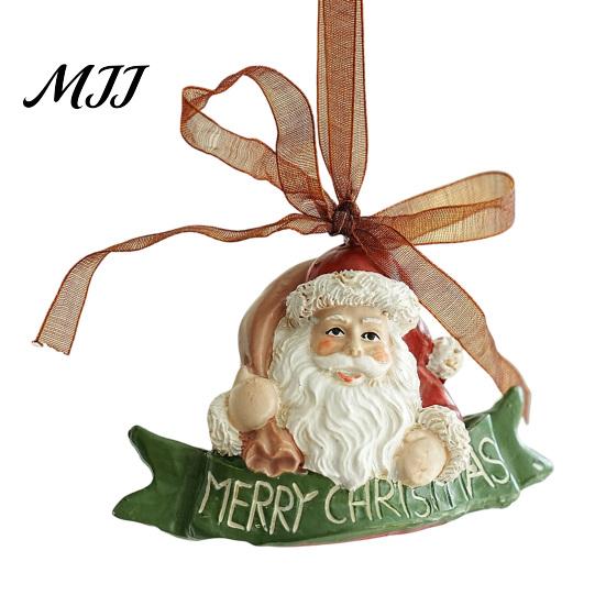Seasonal Branch Decorations Christmas Resin Animal Ornament, Vintage Hanging Decor with Ribbon, Cute Bow Tree Ornaments Dog Santa Bear Patterns