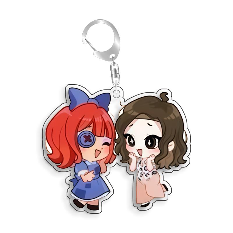 For The Amazing Digital Circus Ragatha Kaufmo Gangle Pomni Acrylic Selfmade Cute Cartoon Anime Keychain Pendant Toy Gift 5cm