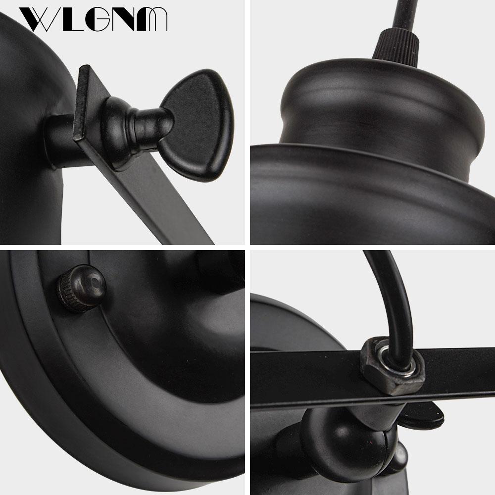 Retro Vintage Wall Lamp Light With Switch Decor For Bedroom Living Room Hall Bed Side Adjustable Antique Rustic Led Lights Lamps