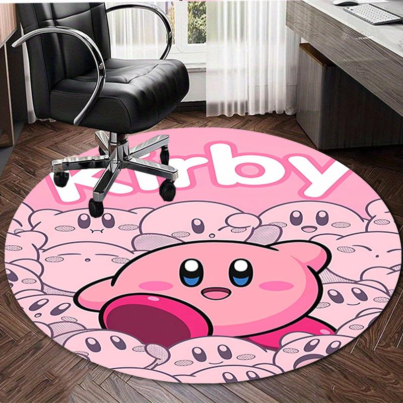 1pc Kirby1 Design Printed Area Round Carpet for Bedroom Living Room Home Decor Rugs Mat Non Slip Mat Rug for Bedside