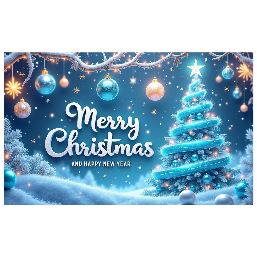 Holiday Banner Blue Theme Merry Christmas Banner Festive Banner Festive For Family Gathering Mall Decoration Christmas Party