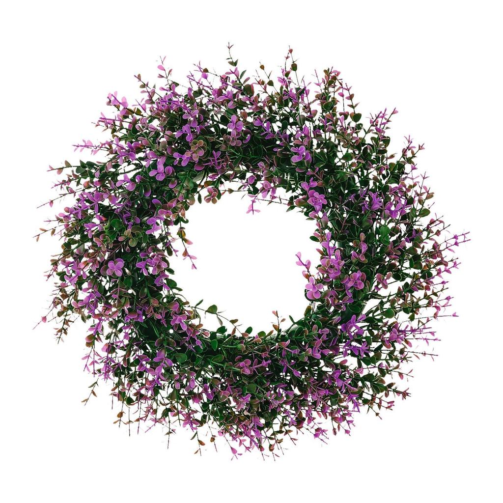 Lavender Wreaths for Front Door Floral Wreath Easy To Hang Decorative Garland 16 Inch for Porch Christmas Indoor Office Home