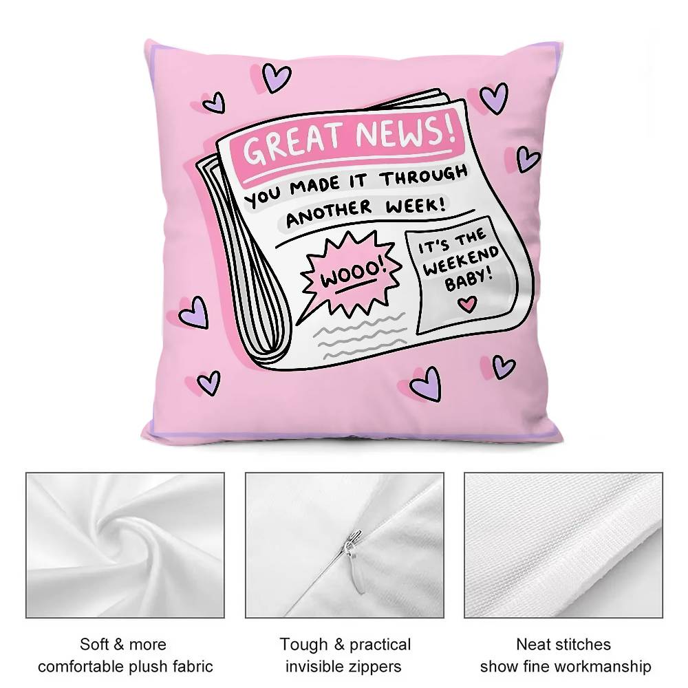 Autism Acceptanc Creative Slogan Pillow Case Cushion Cover Soft Throw Pillow Case For Car Sofa Pillowcase Polyester With Zipper
