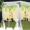 Flores Artificiais de Glicínia Vinha de Glicínia Falsa Guirlanda Pendente Cordão de Flores de Seda Falsa para Arco de Casamento Cerimônia Festa Jardim Casa Decoração de Fundo