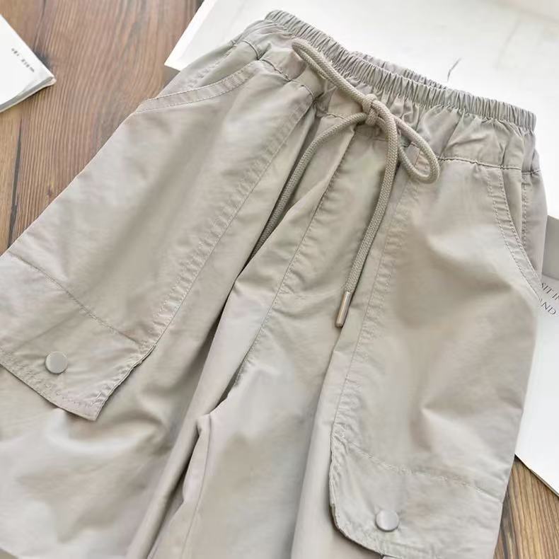Girl Tights Fashionable Kids Cargo Joggers Elastic Ankle Pants Casual Trousers Light Breathable Summer Trendy Outfit