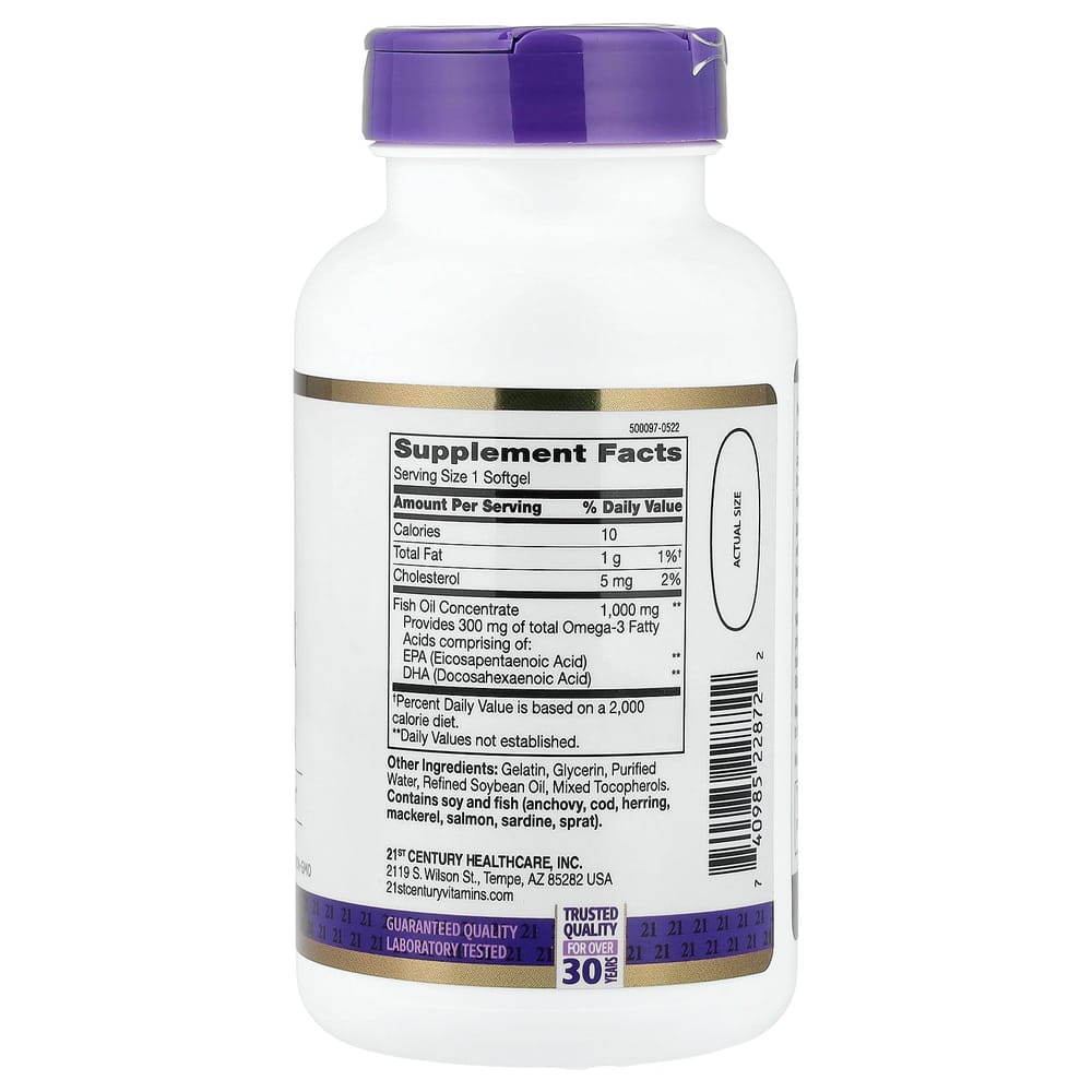 21st Century Sentry Fish Oil 1000 mg 120 Softgels