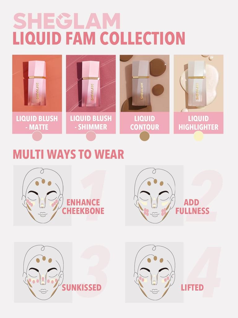 SHEGLAM Liquid Bronzer Highly Pigmented Contouring Makeup for a Slimmer Face - Long-lasting, (Tawny Amber)