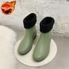 Japanese Style Waterproof Rain Boots For Women Low Heel Anti-Slip Kitchen Gum Boots Casual Outdoor Comfortable Slip-On Footwear