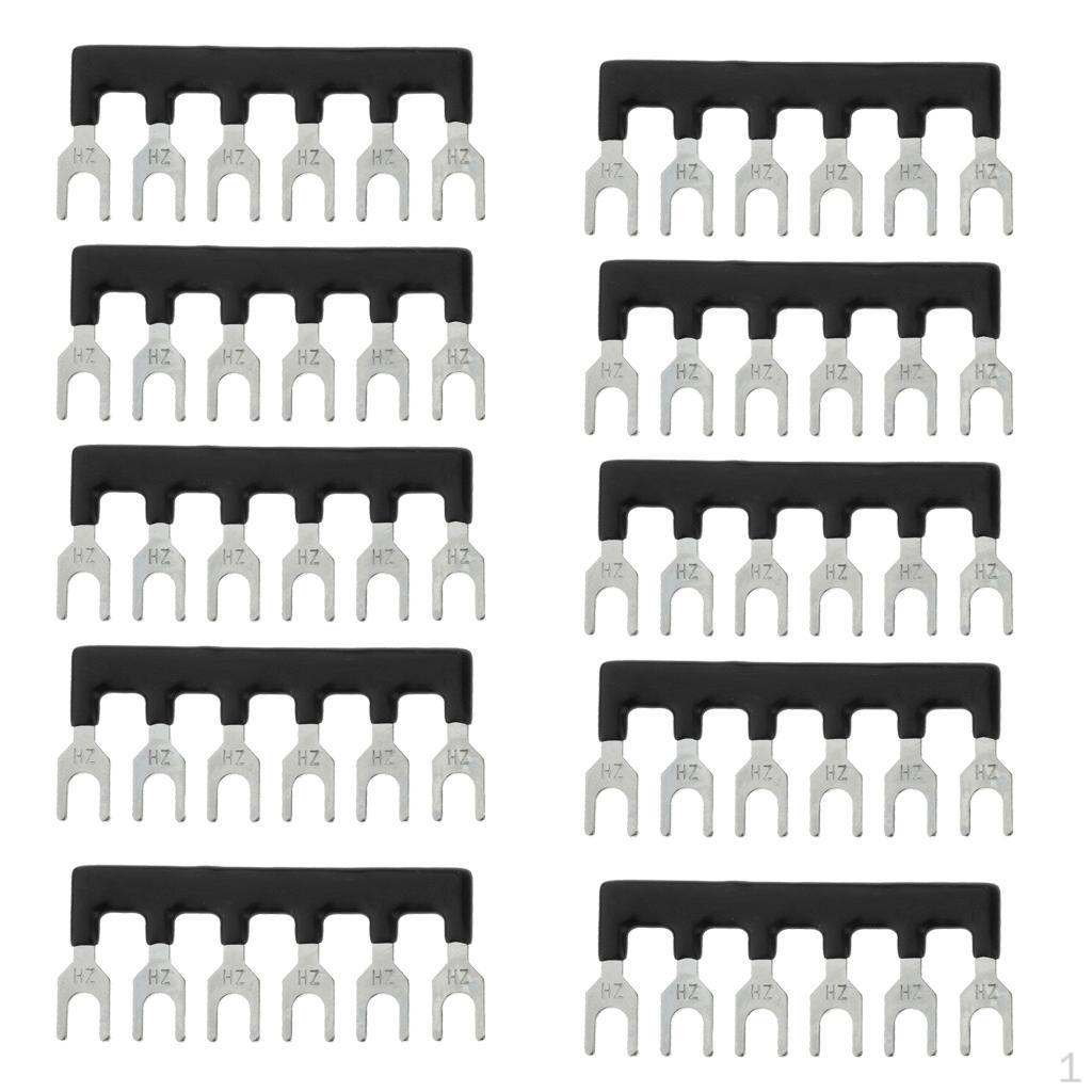 

10 Pcs 6 Position Terminal Block Fork Type чорний