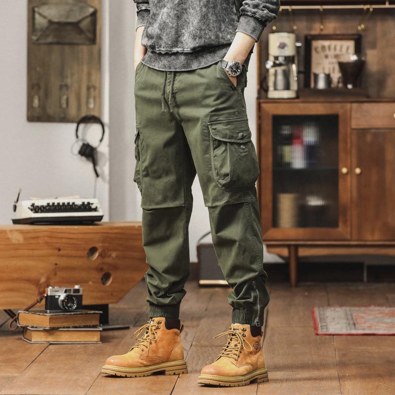 Men's Overalls Casual Leggings Loose Retro Multi-pocket Trousers Trendy Brand Men's Pants High Sense