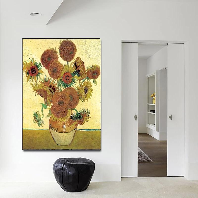 Van Gogh Oil Painting Starry Night Sunflower Abstract Canvas Art Print Poster Picture Decorative Mural Canvas Painting Retro Pop