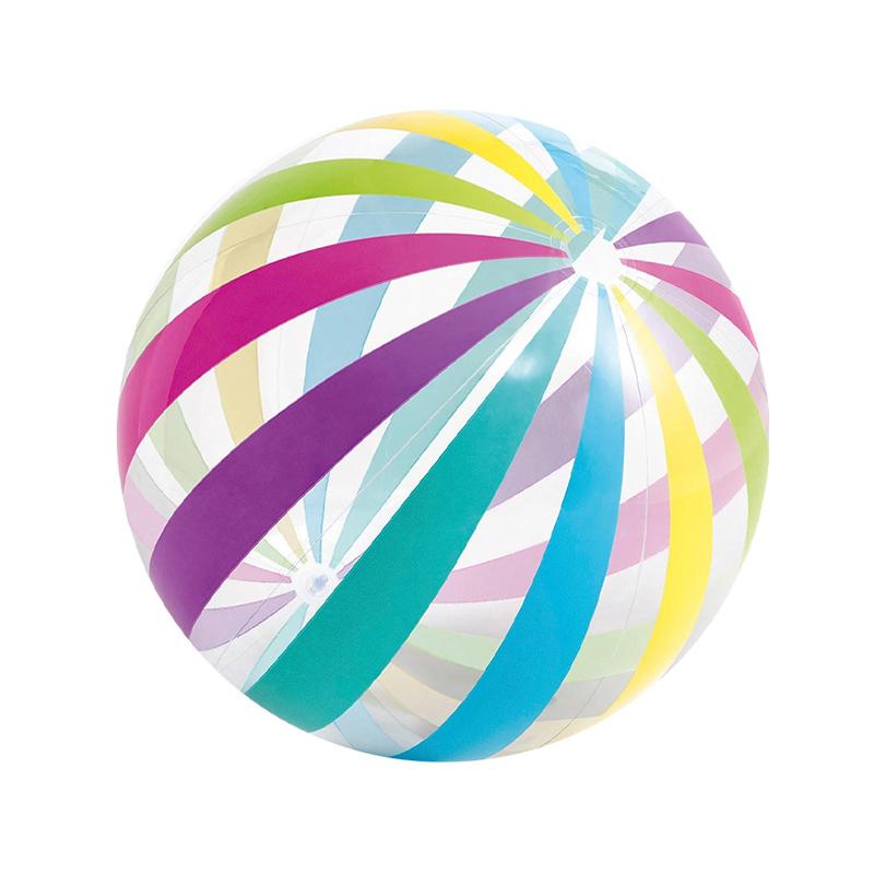 Colorful Dots & Stripes Pvc Inflatable Ball - Transparent Printed Toy For Pool Parties, Family Games, Kids Play, Indoor/Outdoor