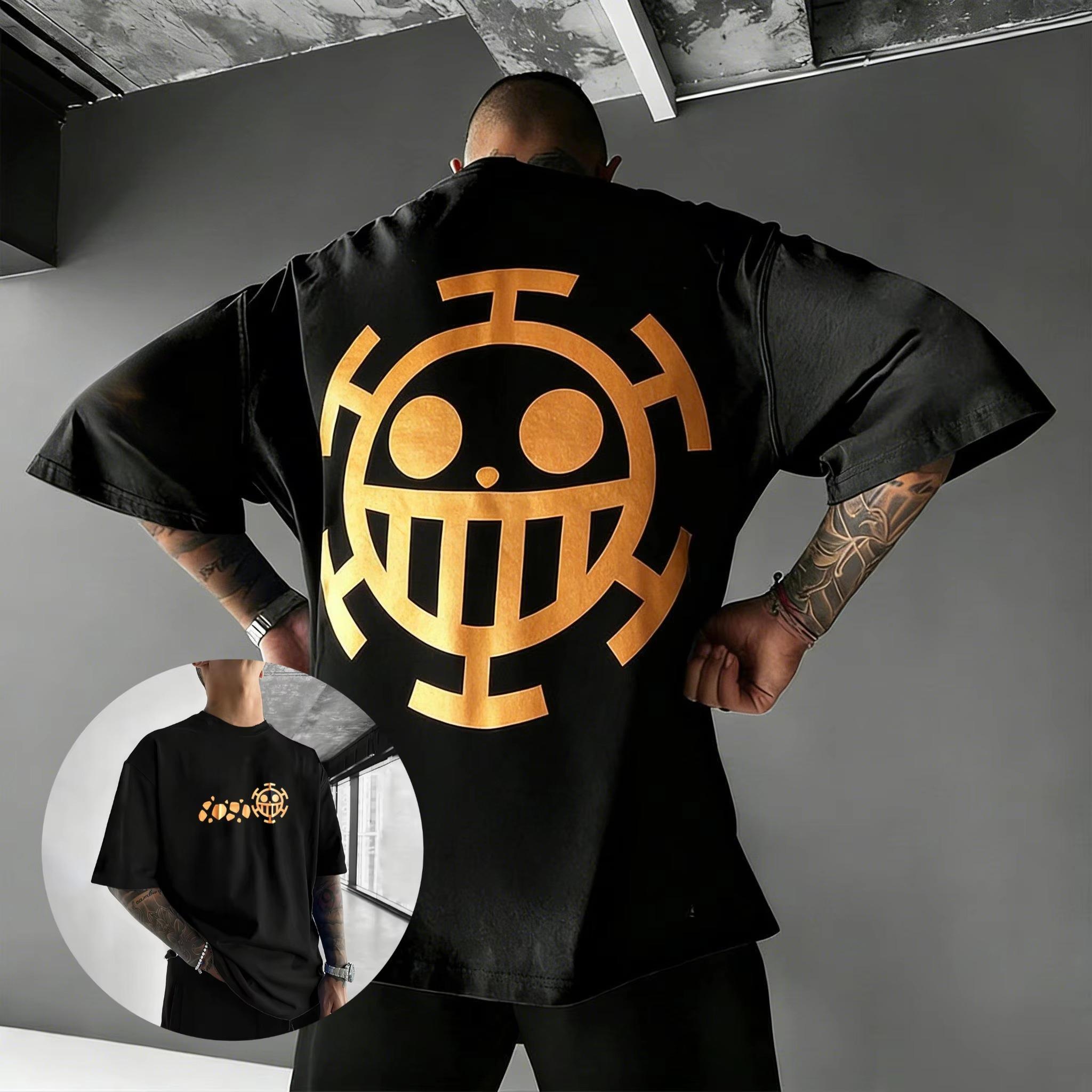 

One Piece skull cartoon print Tshirt Mens and womens 2026 summer pattern Tshirt street style loose short sleeve casual top 4XL
