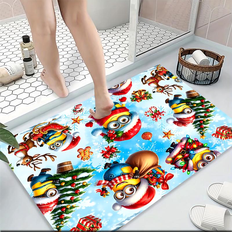 1Pc Christmas Gnome Parade Carpet Rug Soft Washable Antislip Home Living Room Sofa Mats Personalized Christmas Rug