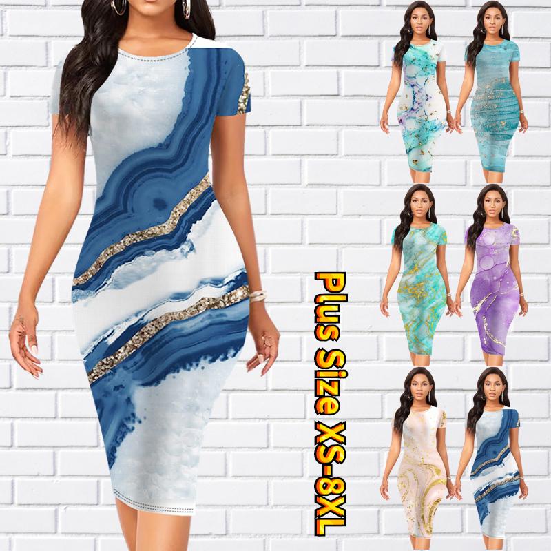 

Тонкое платье длиной до колена с коротким рукавом, модное женское платье миди с 3D керамической текстурой и принтом