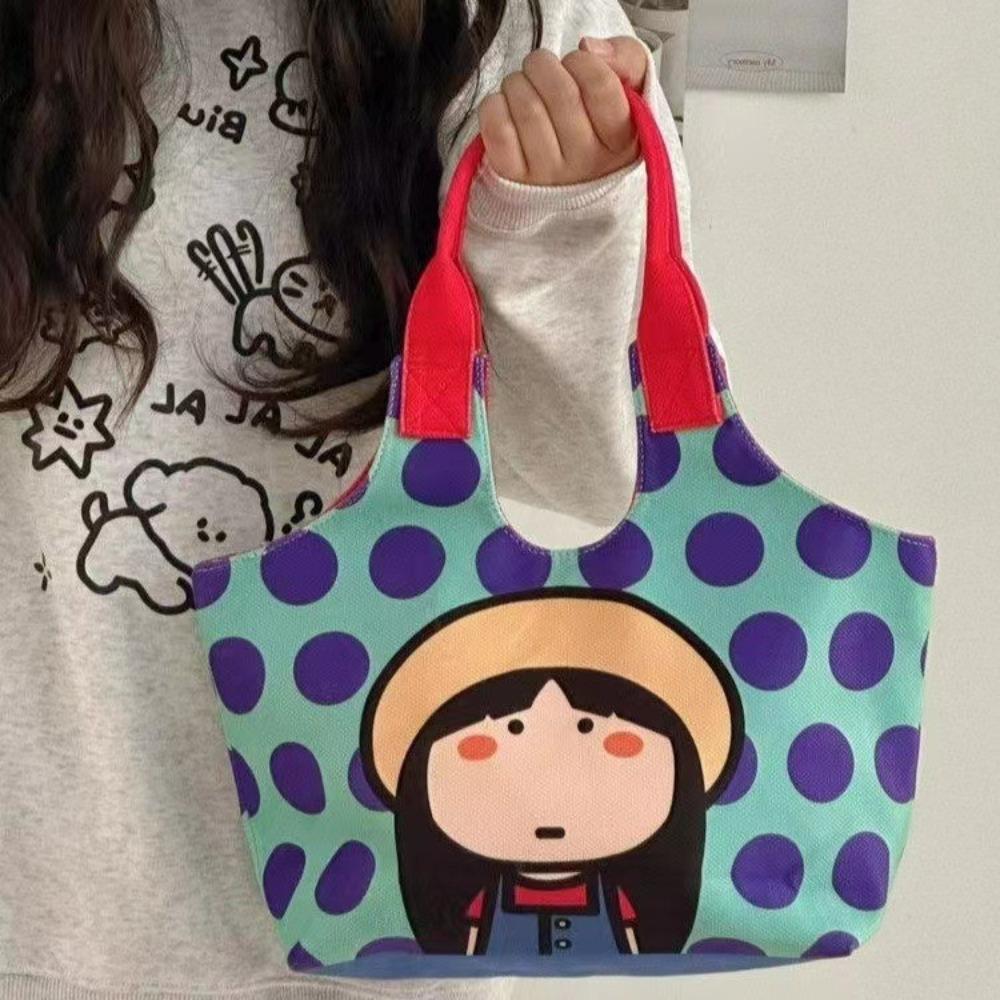 Fashion Cute Print Women's Cartoon Handbag Portable Durable Shoulder Bag Shell Bag Canvas Bag Travel Fabric Handbag