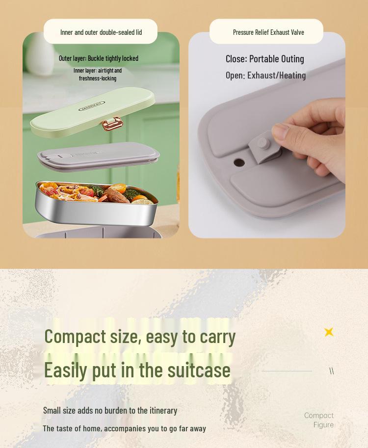 304 Stainless Steel Insulated Lunch Box - Portable, Leakproof Bento for Office Workers & Students