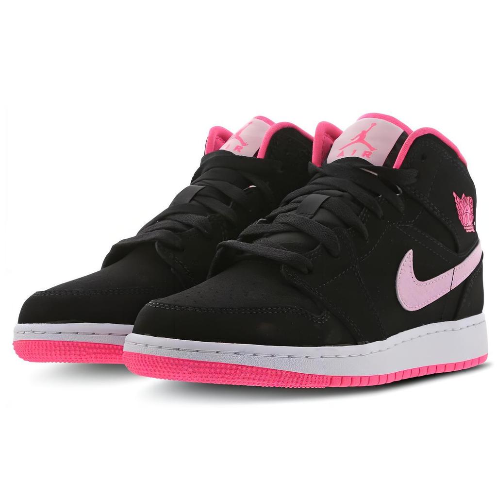 New Jordan 1 Mid GS Black Digital Pink 555112-066