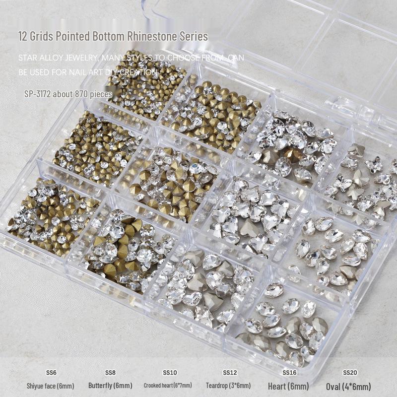 

Набор страз для нейл-арта, 12 ячеек: Сердце, Квадрат, Восьмиугольник, Неправильные формы