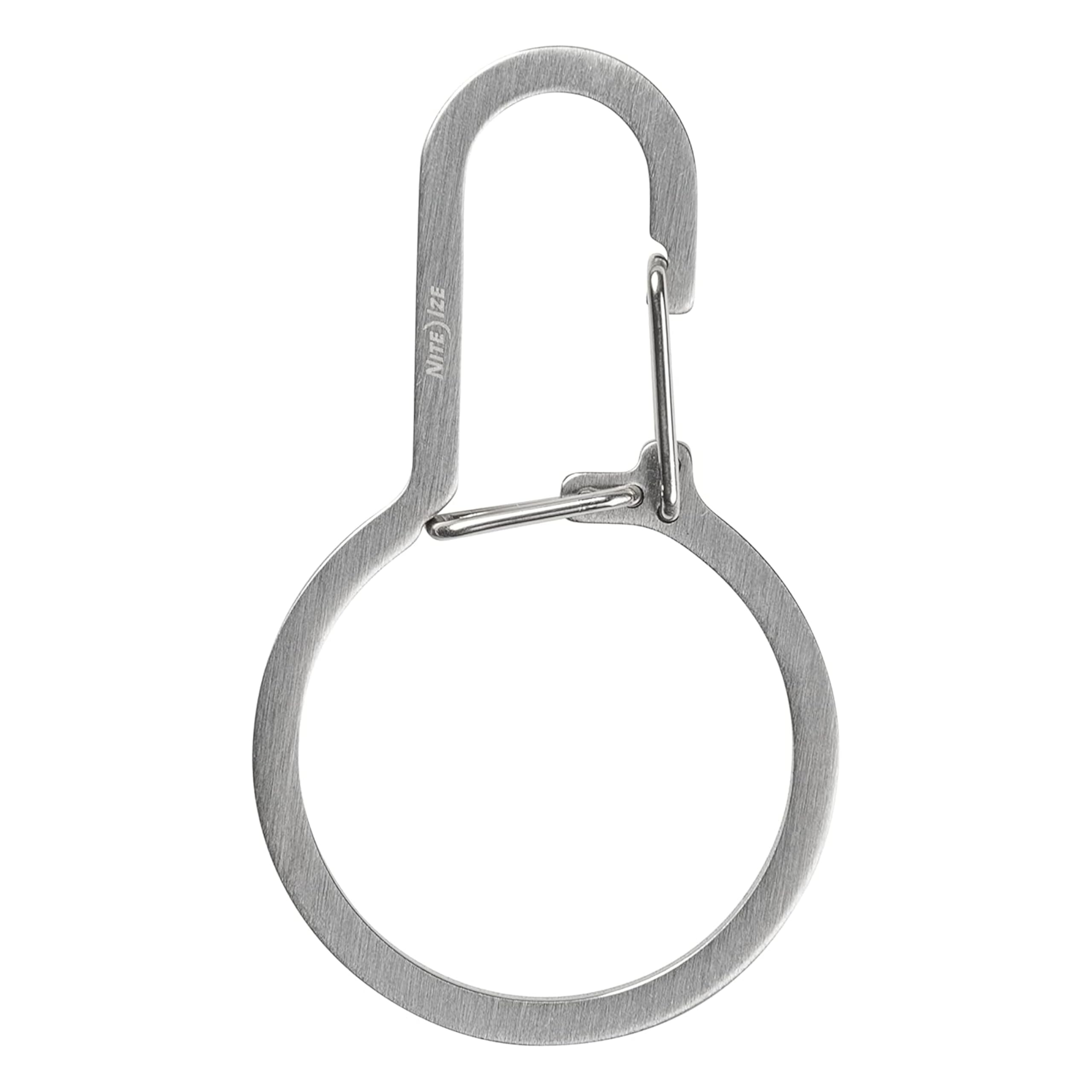NITEIZE Dual Pass Key Ring Stainless Silver Keychain Carabiner Hook FF