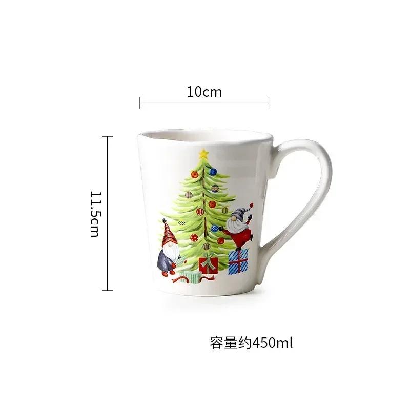 Exquisite Ceramic Plate Christmas Decoration Dinner Plate Healthy Underglaze Color Salad Plate Kitchen Tableware Accessories