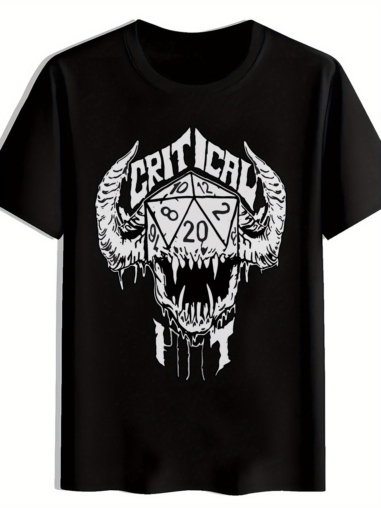 Black T-shirt with Skull & Dice Graphic - CRITICAL Design XXXL