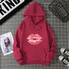 Sexy lip print hoodie long-sleeved women's casual fashion sweatshirt