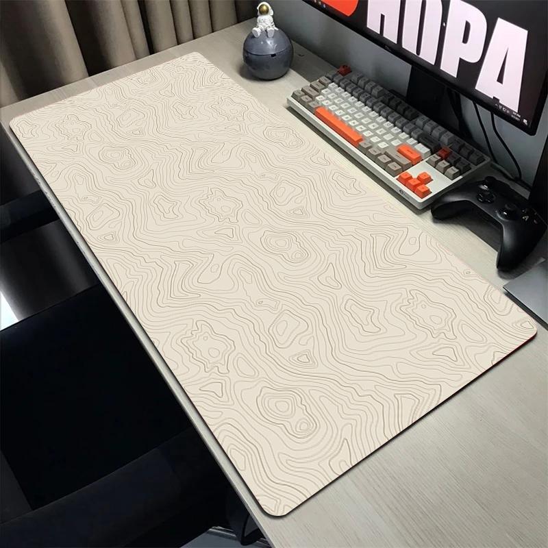 Topographic Map Art Mouse Pad Gamer Mousepad Pc Gaming Accesorios Desk Mat Computer Keyboard Deskmat Locking Edge Soft Mause Ped