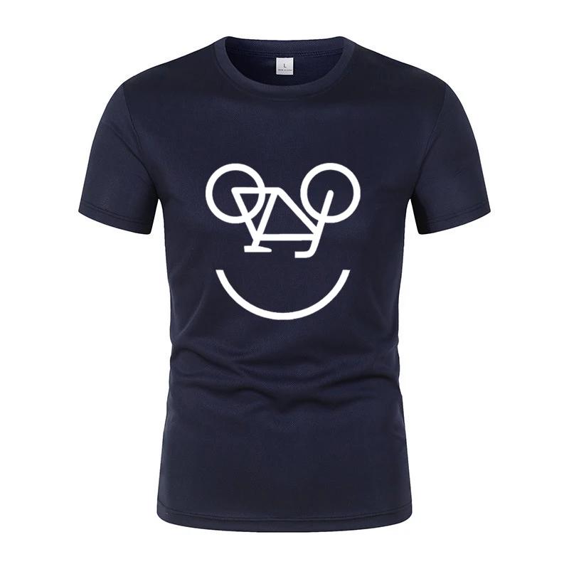 Summer New Interesting Bicycle Reverse Letters Print Men'S T -Shirt Fashion Casual Jogging Mesh Air Permeability Short Sleeves