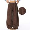 2025 Sztruksowe Luźne Spodnie z Szerokimi Nogawkami w Stylu Retro na Jesień/Zimę