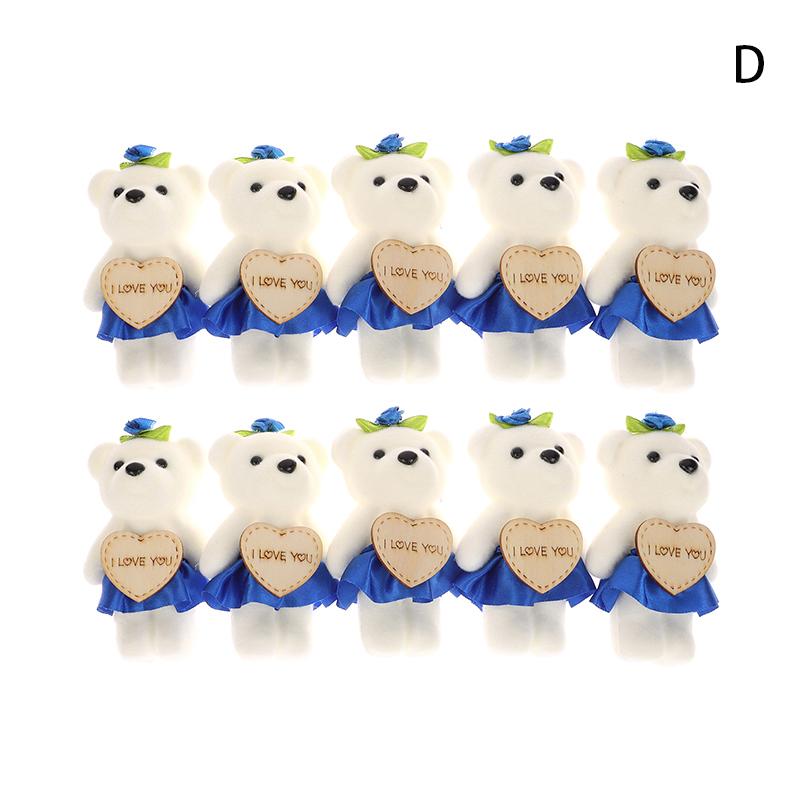 10Pcs/Set 10Cm Love Bear Bouquet Small Bear Couple Bear Gift Packaging Wedding Gift Birthday Present