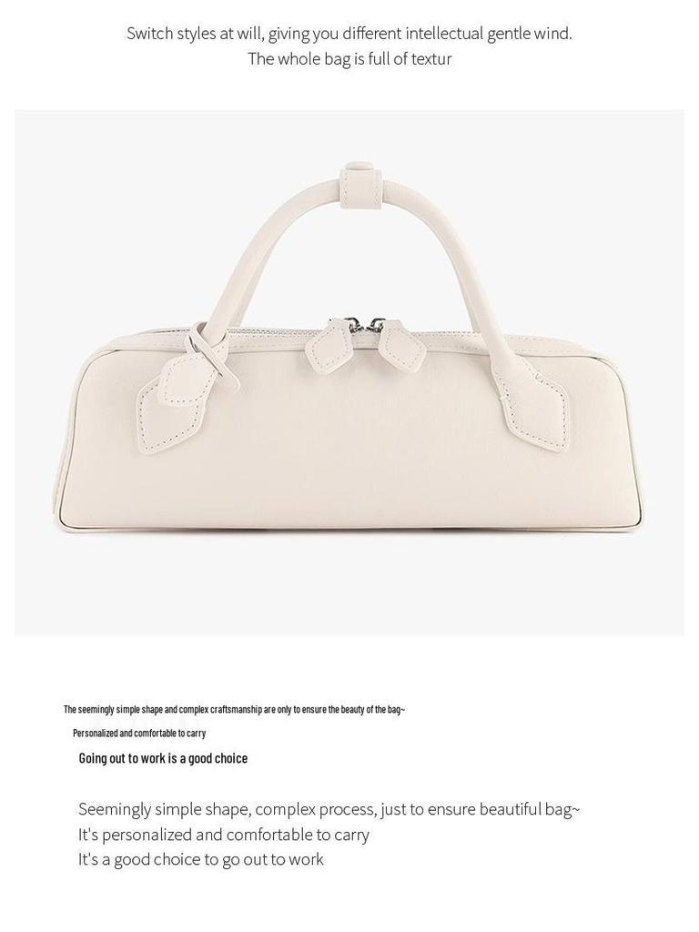 Europäischer & Amerikanischer Stil Echtes Leder Damen Crossbody Baguette Tasche - Modisches Erstschicht-Rindsleder für Pendeln & Streetstyle