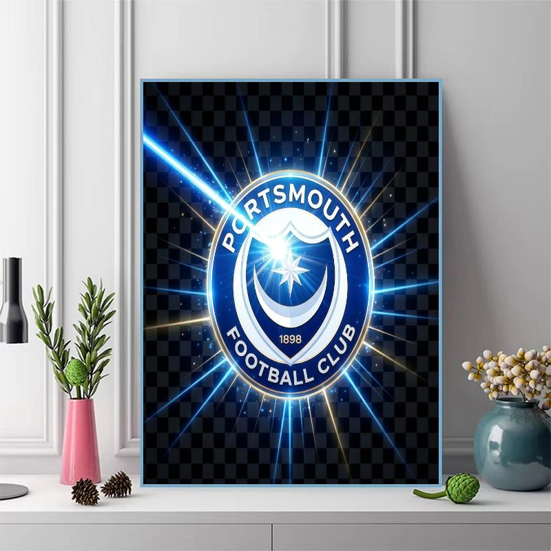 Portsmouth F.C 100% Round Full Drill 5D DIY Diamond Painting Embroidery Cross Stitch Rhinestone Décor