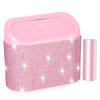 NBTEPEM Bling Car Trash Can With Lid, Mini Auto Garbage Can With 30 Trash Bags, Leakproof Automotive Garbage Container Bin, Bling Car Accessories