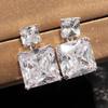 925 Sterling Silber Hängeohrringe mit AAA Zirkonia Kristall Glänzend Damen Hochzeitsohrring Hohe Qualität Statement Schmuck
