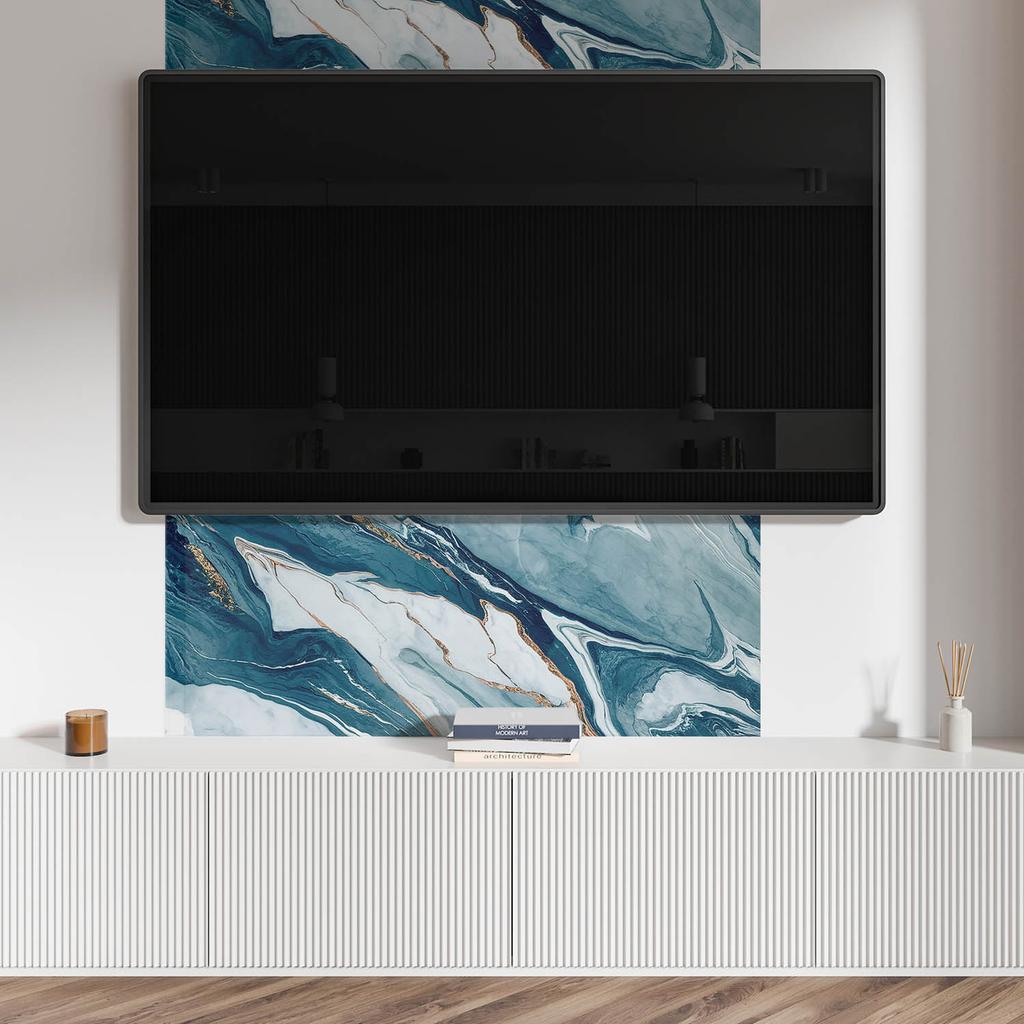 Panel Samoprzylepny Z Grafiką Do Jadalni Pcv 120X60 Cm Abstrakcyjne Fale W Ruchu
