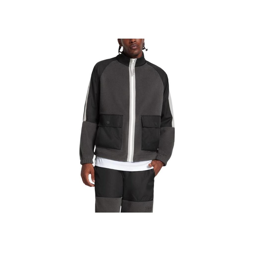 UGG Color Block Striped Stand Collar Jacket Men Jackets Gray 1154350-BKD
