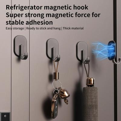 Nicht perforierter Kühlschrank-Magnetischer Haken, Haushalts-Tür-Rückseitenhaken, Multifunktional verdickt, Starke Saugkraft, Wiederverwendbare Saugkraft