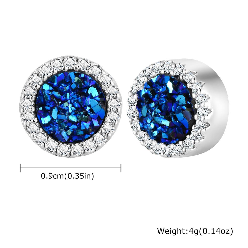 Non Piercing Magnetic Ear Studs Clips Round Zircon Metal Small Clip on Earrings for Men Fashion Punk Jewelry Gifts
